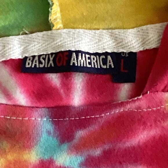 Basix of America Colorful Spin-Art/Tie Dye Wyoming Hoodie Sz L 142G - Picture 6 of 8